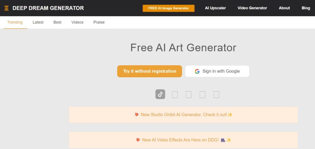 Deep Dream Generator is a popular AI tool for creating videos from images.
