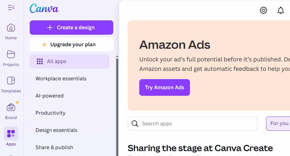 Where Is the Advanced or Integrations Section in Canva?